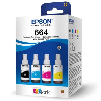 Kit Garrafa Epson T644 para Ecotank Preto, Ciano, Magenta, Amarelo